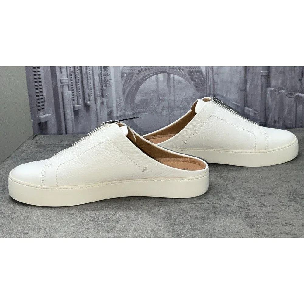 FRYE  Women’s Lena Zip Mule Shoe,White Size 8.5M